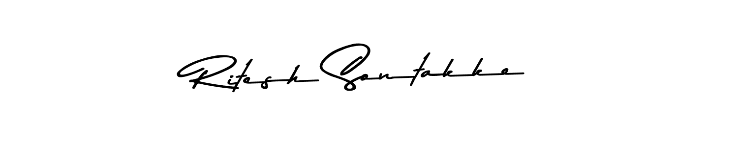 Also You can easily find your signature by using the search form. We will create Ritesh Sontakke name handwritten signature images for you free of cost using Asem Kandis PERSONAL USE sign style. Ritesh Sontakke signature style 9 images and pictures png