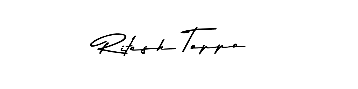 Create a beautiful signature design for name Ritesh Toppo. With this signature (Asem Kandis PERSONAL USE) fonts, you can make a handwritten signature for free. Ritesh Toppo signature style 9 images and pictures png