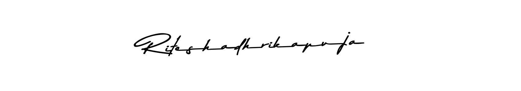 The best way (Asem Kandis PERSONAL USE) to make a short signature is to pick only two or three words in your name. The name Riteshadhrikapuja include a total of six letters. For converting this name. Riteshadhrikapuja signature style 9 images and pictures png