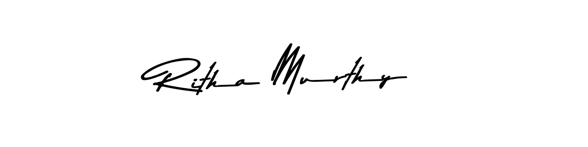 How to make Ritha Murthy name signature. Use Asem Kandis PERSONAL USE style for creating short signs online. This is the latest handwritten sign. Ritha Murthy signature style 9 images and pictures png