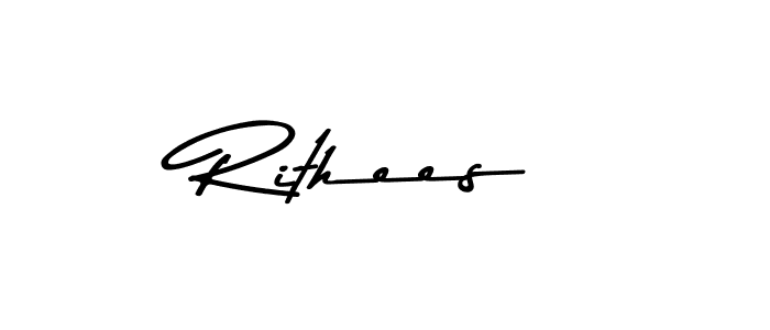 Use a signature maker to create a handwritten signature online. With this signature software, you can design (Asem Kandis PERSONAL USE) your own signature for name Rithees. Rithees signature style 9 images and pictures png