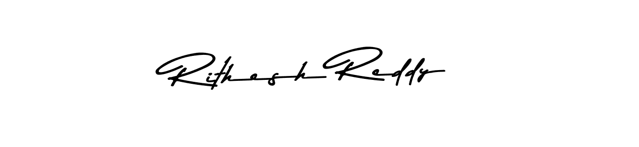 How to make Rithesh Reddy name signature. Use Asem Kandis PERSONAL USE style for creating short signs online. This is the latest handwritten sign. Rithesh Reddy signature style 9 images and pictures png