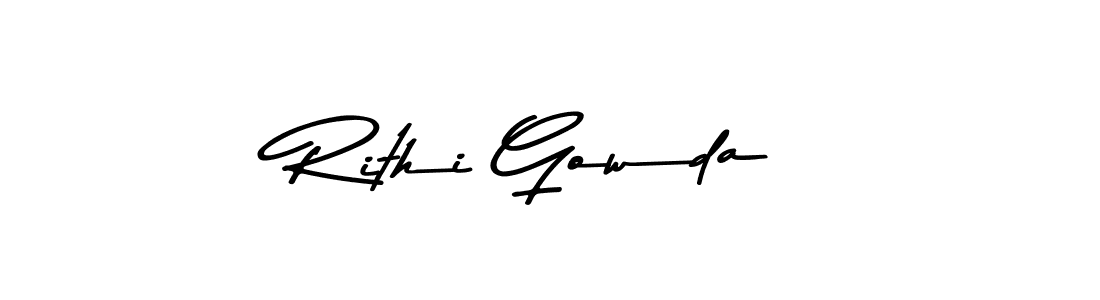 Rithi Gowda stylish signature style. Best Handwritten Sign (Asem Kandis PERSONAL USE) for my name. Handwritten Signature Collection Ideas for my name Rithi Gowda. Rithi Gowda signature style 9 images and pictures png