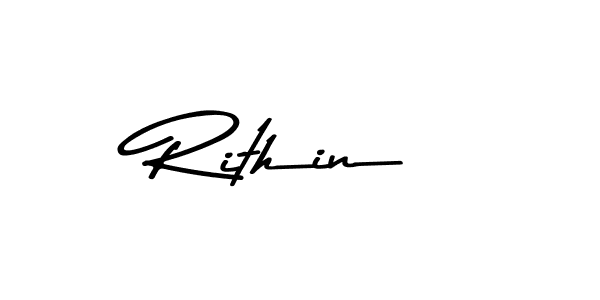 Create a beautiful signature design for name Rithin. With this signature (Asem Kandis PERSONAL USE) fonts, you can make a handwritten signature for free. Rithin signature style 9 images and pictures png