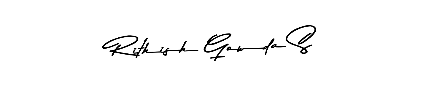 Use a signature maker to create a handwritten signature online. With this signature software, you can design (Asem Kandis PERSONAL USE) your own signature for name Rithish Gowda S. Rithish Gowda S signature style 9 images and pictures png