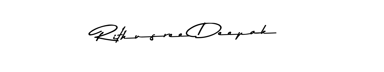 Make a beautiful signature design for name Rithusree Deepak. With this signature (Asem Kandis PERSONAL USE) style, you can create a handwritten signature for free. Rithusree Deepak signature style 9 images and pictures png