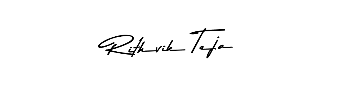 The best way (Asem Kandis PERSONAL USE) to make a short signature is to pick only two or three words in your name. The name Rithvik Teja include a total of six letters. For converting this name. Rithvik Teja signature style 9 images and pictures png