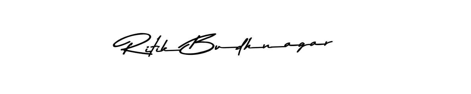 The best way (Asem Kandis PERSONAL USE) to make a short signature is to pick only two or three words in your name. The name Ritik Budhnagar include a total of six letters. For converting this name. Ritik Budhnagar signature style 9 images and pictures png