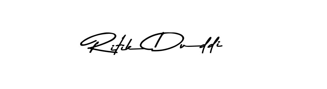 Design your own signature with our free online signature maker. With this signature software, you can create a handwritten (Asem Kandis PERSONAL USE) signature for name Ritik Duddi. Ritik Duddi signature style 9 images and pictures png