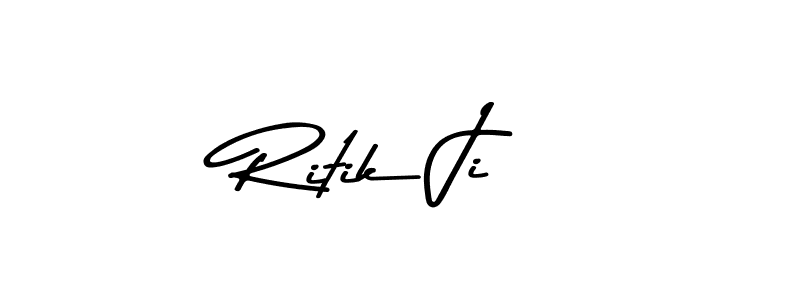 How to make Ritik Ji name signature. Use Asem Kandis PERSONAL USE style for creating short signs online. This is the latest handwritten sign. Ritik Ji signature style 9 images and pictures png