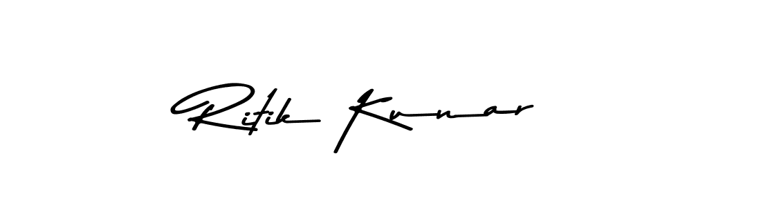 Design your own signature with our free online signature maker. With this signature software, you can create a handwritten (Asem Kandis PERSONAL USE) signature for name Ritik Kunar. Ritik Kunar signature style 9 images and pictures png