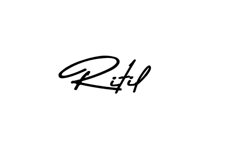 How to make Ritil signature? Asem Kandis PERSONAL USE is a professional autograph style. Create handwritten signature for Ritil name. Ritil signature style 9 images and pictures png