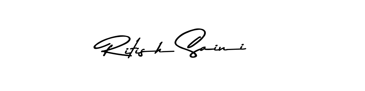The best way (Asem Kandis PERSONAL USE) to make a short signature is to pick only two or three words in your name. The name Ritish Saini include a total of six letters. For converting this name. Ritish Saini signature style 9 images and pictures png