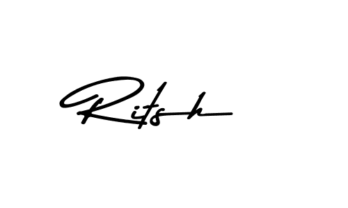 Design your own signature with our free online signature maker. With this signature software, you can create a handwritten (Asem Kandis PERSONAL USE) signature for name Ritsh. Ritsh signature style 9 images and pictures png