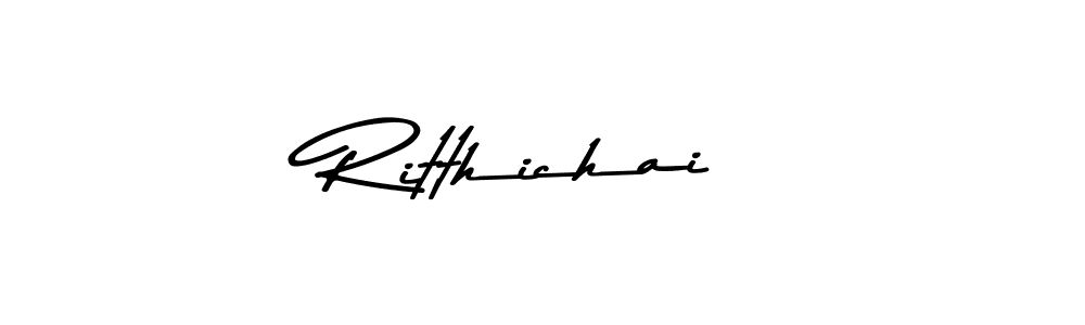 How to make Ritthichai name signature. Use Asem Kandis PERSONAL USE style for creating short signs online. This is the latest handwritten sign. Ritthichai signature style 9 images and pictures png