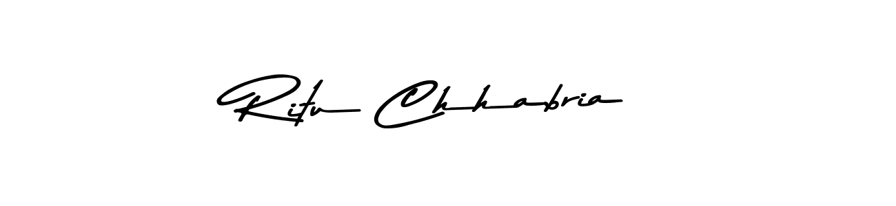 How to make Ritu Chhabria name signature. Use Asem Kandis PERSONAL USE style for creating short signs online. This is the latest handwritten sign. Ritu Chhabria signature style 9 images and pictures png