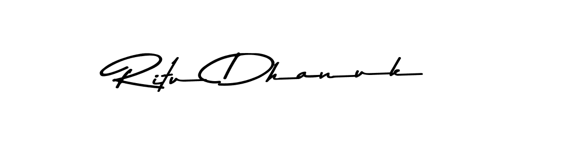 Create a beautiful signature design for name Ritu Dhanuk. With this signature (Asem Kandis PERSONAL USE) fonts, you can make a handwritten signature for free. Ritu Dhanuk signature style 9 images and pictures png