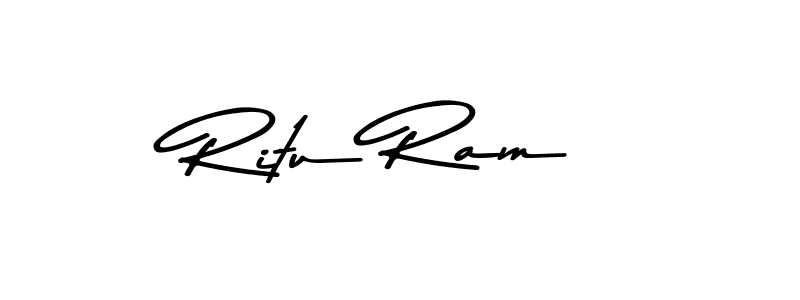 How to make Ritu Ram name signature. Use Asem Kandis PERSONAL USE style for creating short signs online. This is the latest handwritten sign. Ritu Ram signature style 9 images and pictures png