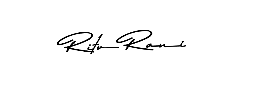 How to make Ritu Rani name signature. Use Asem Kandis PERSONAL USE style for creating short signs online. This is the latest handwritten sign. Ritu Rani signature style 9 images and pictures png