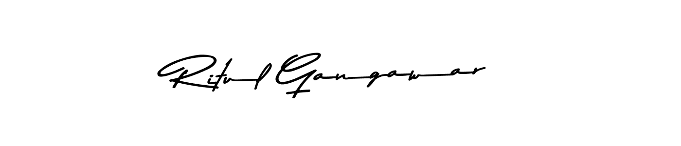 Design your own signature with our free online signature maker. With this signature software, you can create a handwritten (Asem Kandis PERSONAL USE) signature for name Ritul Gangawar. Ritul Gangawar signature style 9 images and pictures png