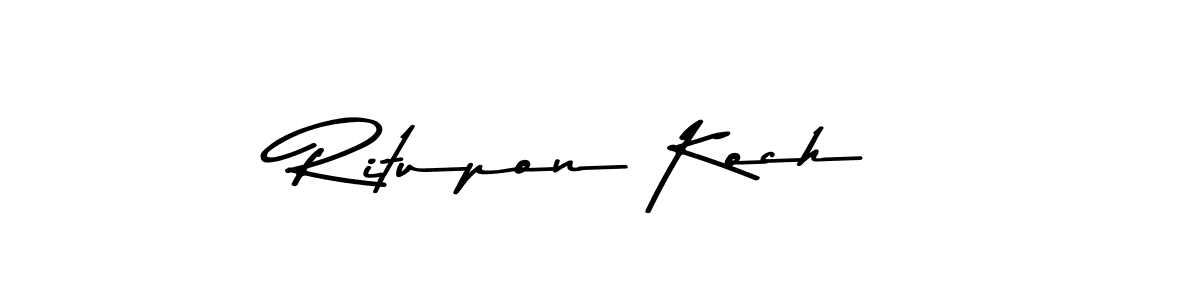 This is the best signature style for the Ritupon Koch name. Also you like these signature font (Asem Kandis PERSONAL USE). Mix name signature. Ritupon Koch signature style 9 images and pictures png