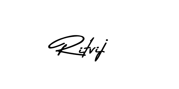 Ritvij stylish signature style. Best Handwritten Sign (Asem Kandis PERSONAL USE) for my name. Handwritten Signature Collection Ideas for my name Ritvij. Ritvij signature style 9 images and pictures png