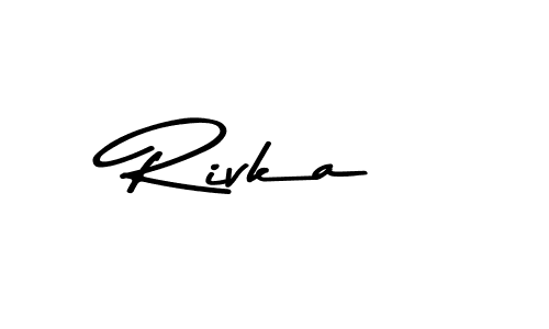 Design your own signature with our free online signature maker. With this signature software, you can create a handwritten (Asem Kandis PERSONAL USE) signature for name Rivka. Rivka signature style 9 images and pictures png