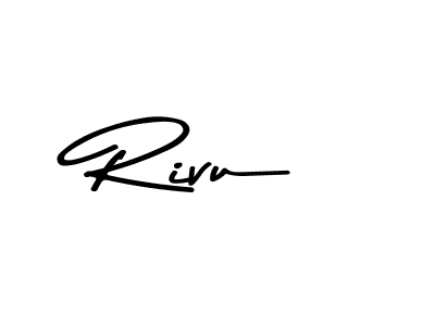 Make a beautiful signature design for name Rivu. With this signature (Asem Kandis PERSONAL USE) style, you can create a handwritten signature for free. Rivu signature style 9 images and pictures png