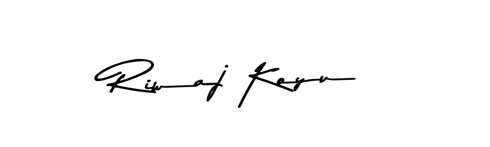 Use a signature maker to create a handwritten signature online. With this signature software, you can design (Asem Kandis PERSONAL USE) your own signature for name Riwaj Koyu. Riwaj Koyu signature style 9 images and pictures png