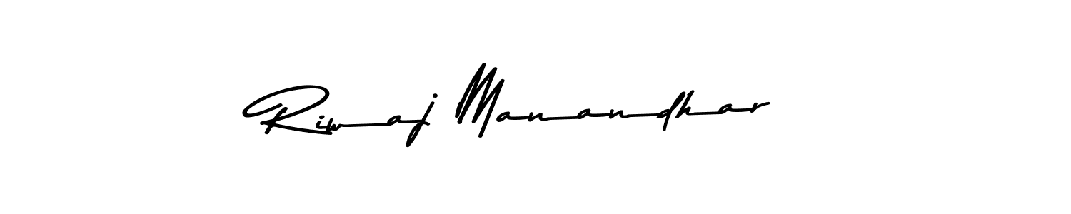 Make a beautiful signature design for name Riwaj Manandhar. With this signature (Asem Kandis PERSONAL USE) style, you can create a handwritten signature for free. Riwaj Manandhar signature style 9 images and pictures png