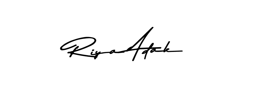 Make a beautiful signature design for name Riya Adak. With this signature (Asem Kandis PERSONAL USE) style, you can create a handwritten signature for free. Riya Adak signature style 9 images and pictures png