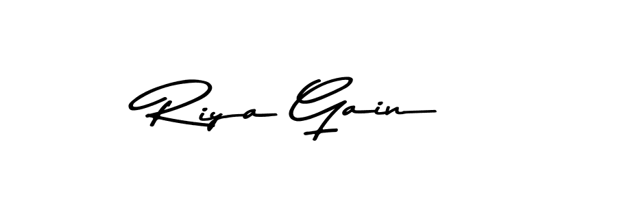 Make a beautiful signature design for name Riya Gain. With this signature (Asem Kandis PERSONAL USE) style, you can create a handwritten signature for free. Riya Gain signature style 9 images and pictures png