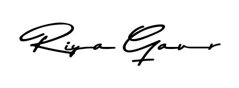 Master the art of signing with Riya Gaur written in fluent Asem Kandis PERSONAL USE script. A great template to practice and refine your handwriting. Riya Gaur signature style 9 images and pictures png