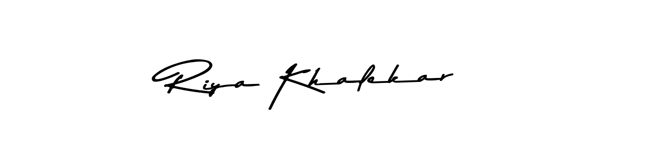 Design your own signature with our free online signature maker. With this signature software, you can create a handwritten (Asem Kandis PERSONAL USE) signature for name Riya Khalekar. Riya Khalekar signature style 9 images and pictures png