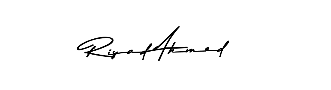 Make a beautiful signature design for name Riyad Ahmed. With this signature (Asem Kandis PERSONAL USE) style, you can create a handwritten signature for free. Riyad Ahmed signature style 9 images and pictures png