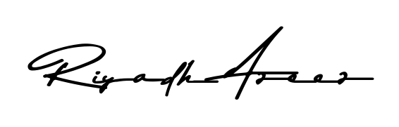 Generate high-definition signature styles for Riyadh Azeez. The Asem Kandis PERSONAL USE typeface ensures crisp legibility and sophisticated design. Riyadh Azeez signature style 9 images and pictures png