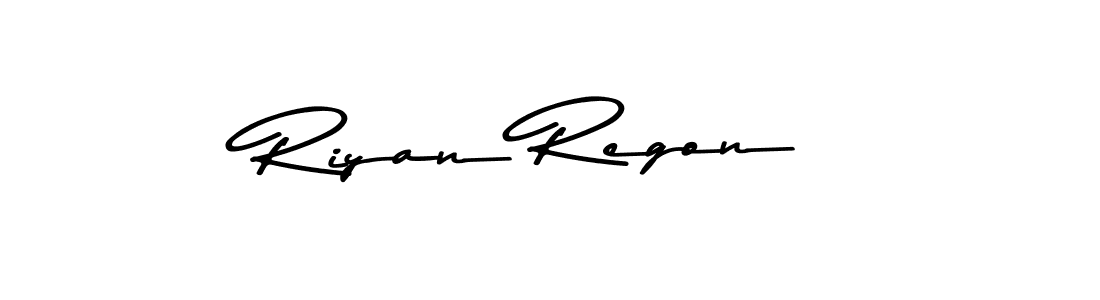 Create a beautiful signature design for name Riyan Regon. With this signature (Asem Kandis PERSONAL USE) fonts, you can make a handwritten signature for free. Riyan Regon signature style 9 images and pictures png