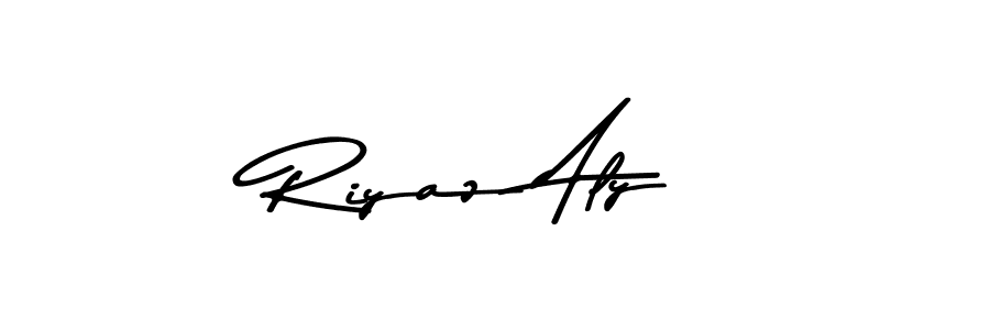 How to make Riyaz Aly name signature. Use Asem Kandis PERSONAL USE style for creating short signs online. This is the latest handwritten sign. Riyaz Aly signature style 9 images and pictures png