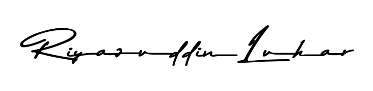 A classic penmanship look for Riyazuddin Luhar. The Asem Kandis PERSONAL USE font brings timeless elegance and confidence to every signed document. Riyazuddin Luhar signature style 9 images and pictures png