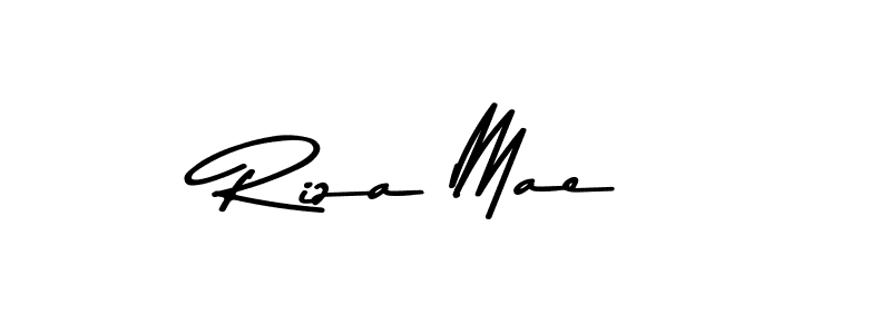 How to make Riza Mae name signature. Use Asem Kandis PERSONAL USE style for creating short signs online. This is the latest handwritten sign. Riza Mae signature style 9 images and pictures png