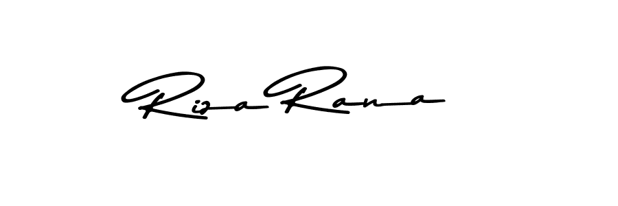 How to make Riza Rana name signature. Use Asem Kandis PERSONAL USE style for creating short signs online. This is the latest handwritten sign. Riza Rana signature style 9 images and pictures png