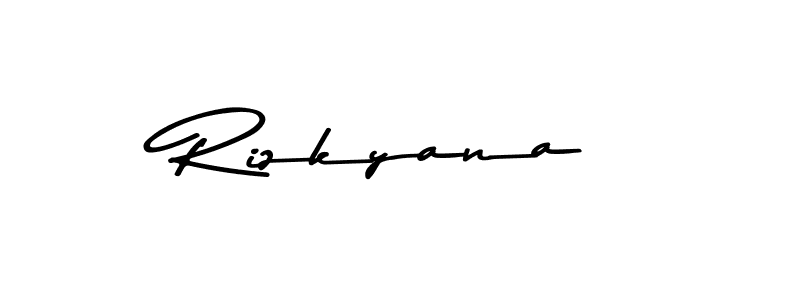 Make a beautiful signature design for name Rizkyana. Use this online signature maker to create a handwritten signature for free. Rizkyana signature style 9 images and pictures png