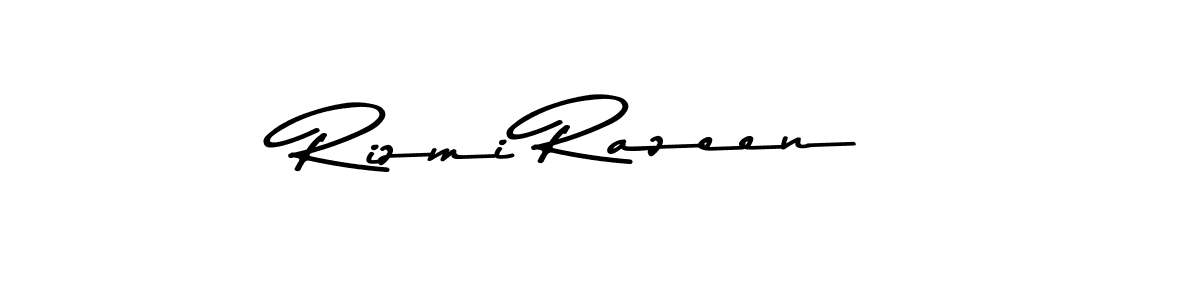 Design your own signature with our free online signature maker. With this signature software, you can create a handwritten (Asem Kandis PERSONAL USE) signature for name Rizmi Razeen. Rizmi Razeen signature style 9 images and pictures png