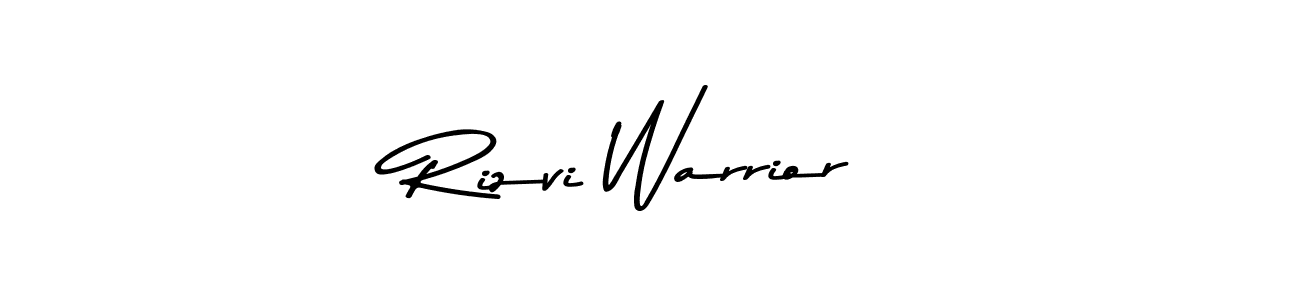 How to make Rizvi Warrior name signature. Use Asem Kandis PERSONAL USE style for creating short signs online. This is the latest handwritten sign. Rizvi Warrior signature style 9 images and pictures png