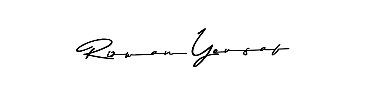 How to make Rizwan Yousaf name signature. Use Asem Kandis PERSONAL USE style for creating short signs online. This is the latest handwritten sign. Rizwan Yousaf signature style 9 images and pictures png