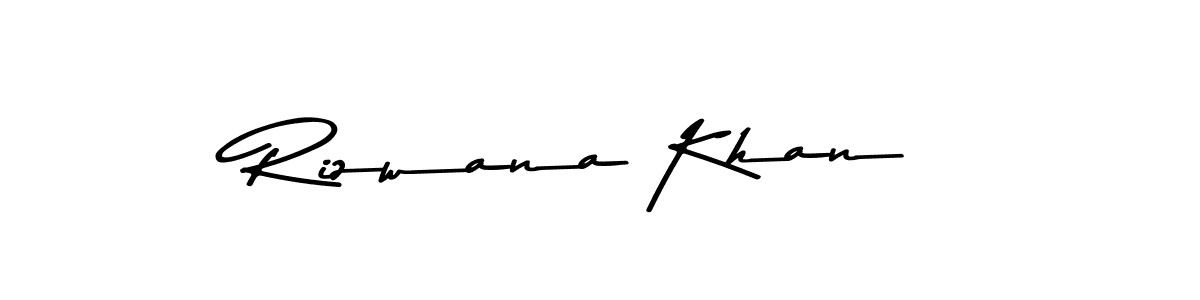 How to make Rizwana Khan name signature. Use Asem Kandis PERSONAL USE style for creating short signs online. This is the latest handwritten sign. Rizwana Khan signature style 9 images and pictures png