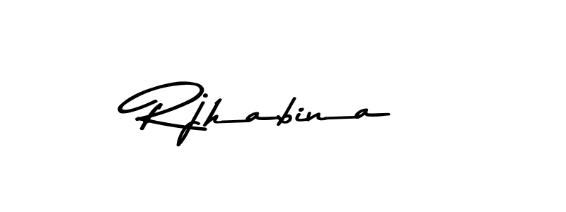 The best way (Asem Kandis PERSONAL USE) to make a short signature is to pick only two or three words in your name. The name Rjhabina include a total of six letters. For converting this name. Rjhabina signature style 9 images and pictures png