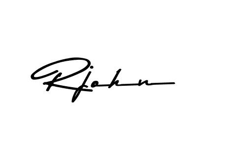 Make a beautiful signature design for name Rjohn. With this signature (Asem Kandis PERSONAL USE) style, you can create a handwritten signature for free. Rjohn signature style 9 images and pictures png