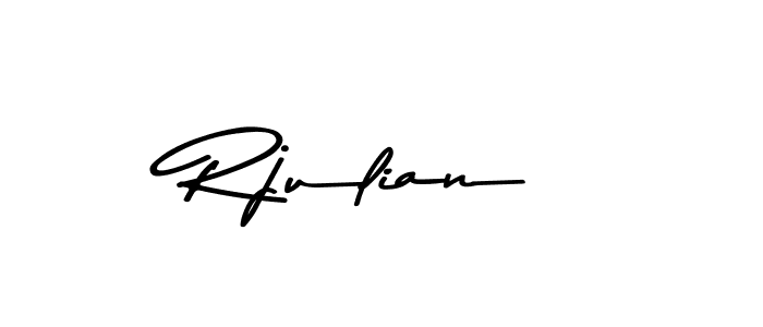 Rjulian stylish signature style. Best Handwritten Sign (Asem Kandis PERSONAL USE) for my name. Handwritten Signature Collection Ideas for my name Rjulian. Rjulian signature style 9 images and pictures png