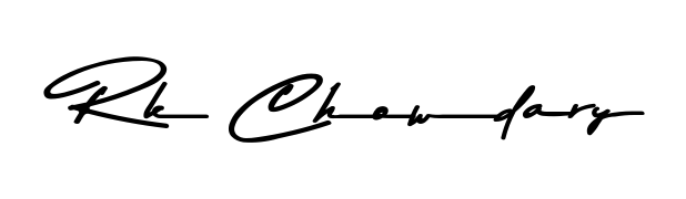 Upgrade your professional image with Rk Chowdary signature created with Asem Kandis PERSONAL USE font. Fast, free, and watermark-free download. Rk Chowdary signature style 9 images and pictures png